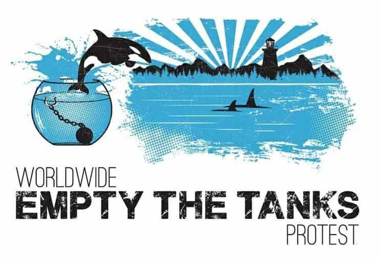 Ειρηνική διαμαρτυρία Empty The Tanks εναντίον των φυλακισμένων θαλάσσιων θηλαστικών